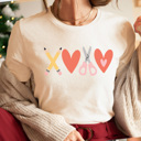 Large Cream XOXO Valentine Teacher Graphic Tee, Valentine Teacher Shirt, Cute Teacher Tee, Teacher Gift, Teacher Valentine's Day