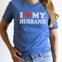 Large Royal Blue I Love My Husband Graphic Tee, Funny Shirt, Wife Shirt, Funny Valentines Day Tee, Cute Valentines