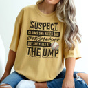 Large Mustard Suspect Yells At The Ump Graphic Tee, Comfort Colors, Funny Baseball Shirt, Baseball Mom Tee, Cute Baseball Tee, Sports Mom Shirt