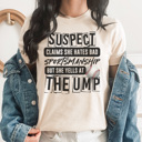 Large Cream Suspect Yells At The Ump Graphic Tee, Funny Baseball Shirt, Baseball Mom Tee, Cute Baseball Tee, Sports Mom Shirt