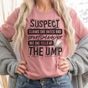 Large Mauve Suspect Yells At The Ump Graphic Tee, Funny Baseball Shirt, Baseball Mom Tee, Cute Baseball Tee, Sports Mom Shirt