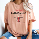 Large Peachy Diet Coke Social Club Graphic Tee, Diet Coke Shirt, Favorite Soda Shirt, Caffeine Tee, Gift for Her