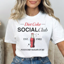  Diet Coke Social Club Graphic Tee, Diet Coke Shirt, Favorite Soda Shirt, Caffeine Tee, Gift for Her