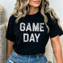 Large Black Game Day Block Graphic Tee, Game Day Shirt, Football Mom, Baseball Mom, Basketball Mom, Soccer Mom