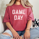 Large Crimson Game Day Block Graphic Tee, Game Day Shirt, Football Mom, Baseball Mom, Basketball Mom, Soccer Mom