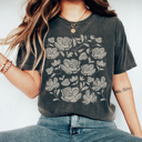 Large Pepper Vintage Flower Graphic Tee, Flower Shirt, Distressed Tee, Boho Graphic Tee, Summer Shirt