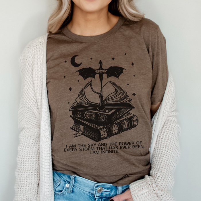 I Am Infinite Graphic Tee, Iron Flame Shirt, Onyx Storm Shirt, Fantasy Book Shirt, Book Lover, Reading Shirt