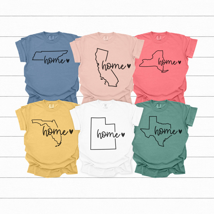 Home State Graphic Tees, United States of America Shirt, Favorite State Shirt, Comfort Colors