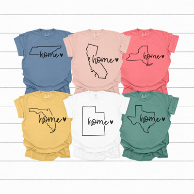 Home State Graphic Tees, United States of America Shirt, Favorite State Shirt, Comfort Colors