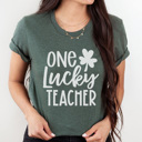 Large Forest One Lucky Teacher Graphic Tee, St. Patricks Day Shirt, Teacher Saint Patrick Shirt, Teacher Graphic Tee, Cute St. Patty Shirt