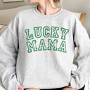 Large Athletic Heather Lucky Mama Graphic Sweatshirt, St. Patricks Day Sweatshirt, Saint Patty Sweatshirt, Lucky Shirt, Mama Sweatshirt