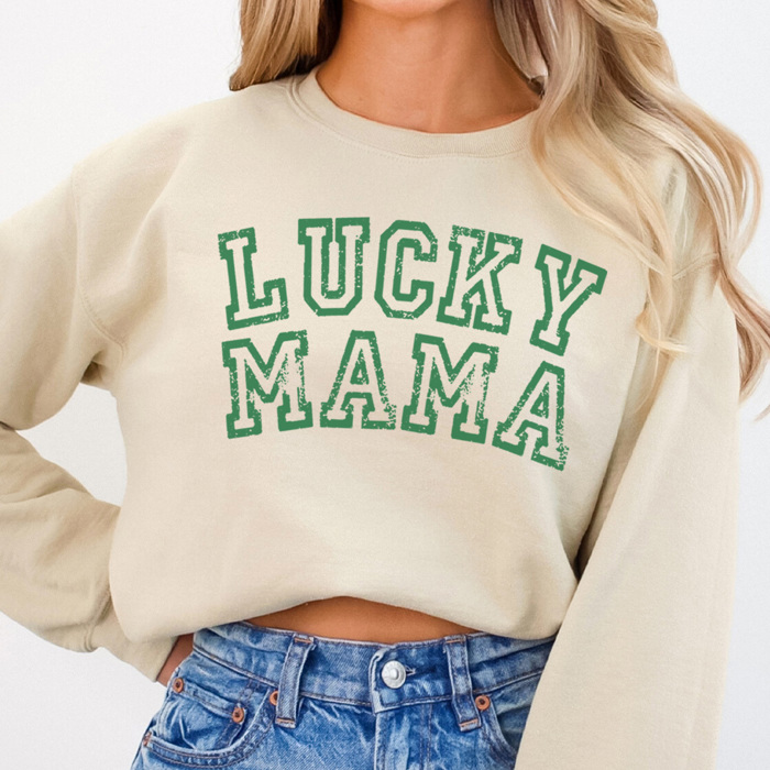 Lucky Mama Graphic Sweatshirt, St. Patricks Day Sweatshirt, Saint Patty Sweatshirt, Lucky Shirt, Mama Sweatshirt