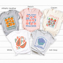Small Athletic Heather Retro Fruits Graphic Tee, Summer Graphic Tee, Trendy Shirt, Strawberry Tee