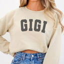 Large Sand Gigi Varsity Graphic Sweatshirt, Grandma Sweatshirt, Mother's Day Gift, Gigi Shirt