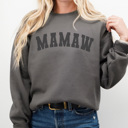 Large Charcoal Mamaw Varsity Graphic Sweatshirt, Grandma Sweatshirt, Mother's Day Gift, Mamaw Shirt