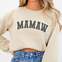 Large Sand Mamaw Varsity Graphic Sweatshirt, Grandma Sweatshirt, Mother's Day Gift, Mamaw Shirt