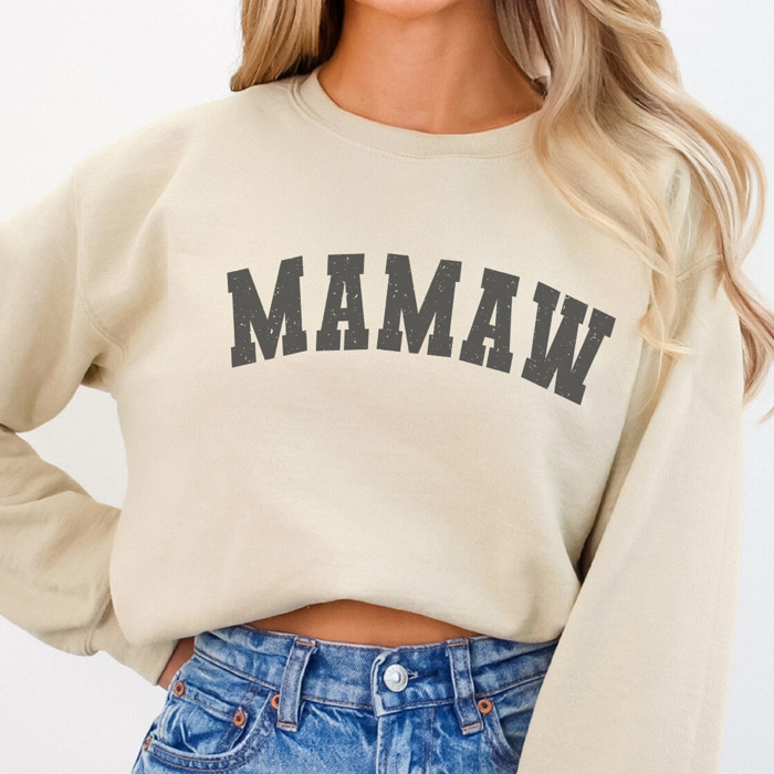 Mamaw Varsity Graphic Sweatshirt, Grandma Sweatshirt, Mother's Day Gift, Mamaw Shirt