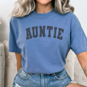 Large Blue Jean Auntie Varsity Graphic Tee, Cool Aunt Shirt, Mother's Day Gift, Auntie Shirt