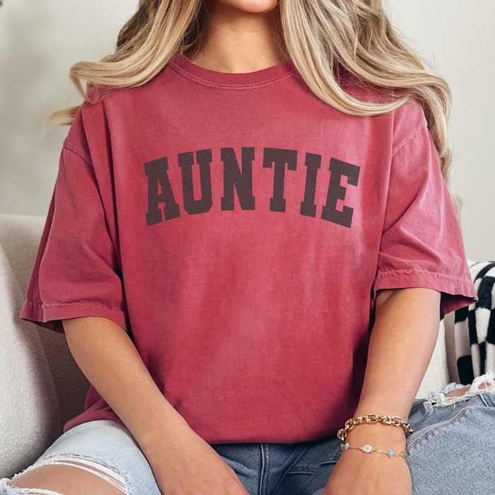 Auntie Varsity Graphic Tee, Cool Aunt Shirt, Mother's Day Gift, Auntie Shirt