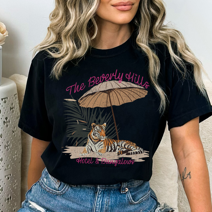 Beverly Hills Tiger Graphic Tee, Trendy Shirt, Cute Summer Shirt, Tiger Shirt, California Shirt