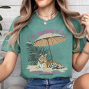 Large Light Green Beverly Hills Tiger Graphic Tee, Trendy Shirt, Cute Summer Shirt, Tiger Shirt, California Shirt