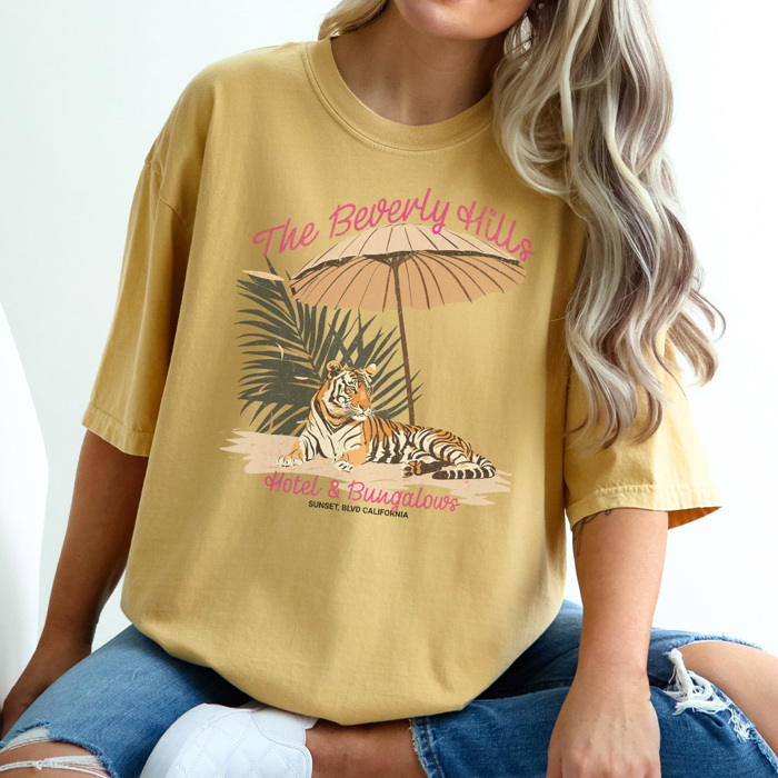 Beverly Hills Tiger Graphic Tee, Trendy Shirt, Cute Summer Shirt, Tiger Shirt, California Shirt