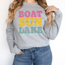 Large Athletic Heather Boat Days Sun Rays Lake Days Graphic Sweatshirt, Lake Day Sweatshirt, Boating Sweatshirt, Cute Summer Sweatshirt