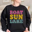 Large Black Boat Days Sun Rays Lake Days Graphic Sweatshirt, Lake Day Sweatshirt, Boating Sweatshirt, Cute Summer Sweatshirt