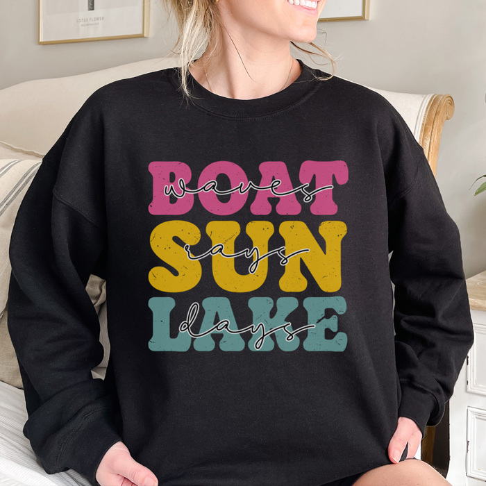 Boat Days Sun Rays Lake Days Graphic Sweatshirt, Lake Day Sweatshirt, Boating Sweatshirt, Cute Summer Sweatshirt