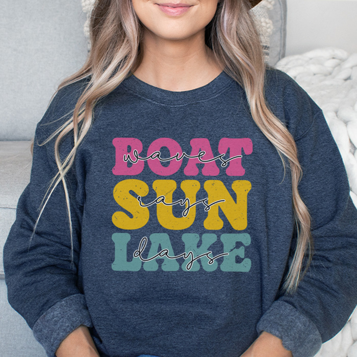 Boat Days Sun Rays Lake Days Graphic Sweatshirt, Lake Day Sweatshirt, Boating Sweatshirt, Cute Summer Sweatshirt