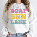 Large White Boat Days Sun Rays Lake Days Graphic Sweatshirt, Lake Day Sweatshirt, Boating Sweatshirt, Cute Summer Sweatshirt