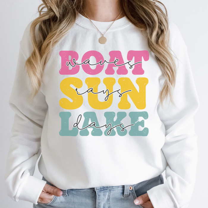 Boat Days Sun Rays Lake Days Graphic Sweatshirt, Lake Day Sweatshirt, Boating Sweatshirt, Cute Summer Sweatshirt