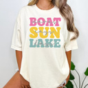 Large Ivory Boat Days Sun Rays Lake Days Graphic Tee, Lake Day Shirt, Boating Shirt, Cute Summer Tee