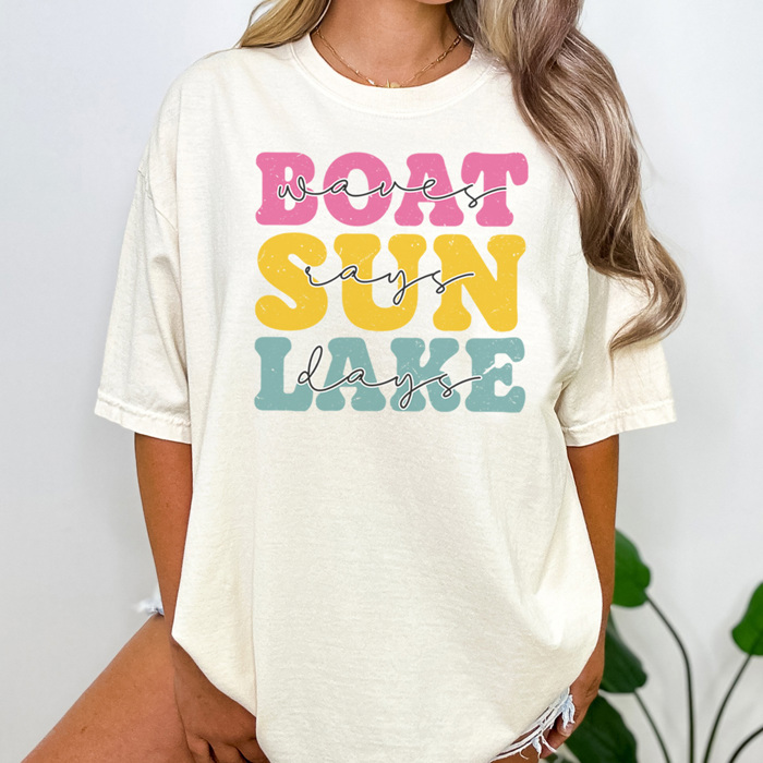 Boat Days Sun Rays Lake Days Graphic Tee, Lake Day Shirt, Boating Shirt, Cute Summer Tee