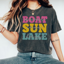 Large Pepper Boat Days Sun Rays Lake Days Graphic Tee, Lake Day Shirt, Boating Shirt, Cute Summer Tee