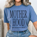 Large Blue Jean Motherhood Graphic Tee, Ain't No Hood Like Motherhood, Mama Shirt, Mother's Day Shirt