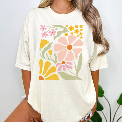 Colorful Boho Flower Graphic Tee