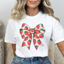 XXL White Strawberry Coquette Bow Graphic Tee, Strawberry Shirt, Trendy Tee, Summer Graphic Tee