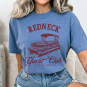 XXL Blue Jean Redneck Yacht Club Graphic Tee, Summer Tshirt, Lake Day Shirt, Boating Tee