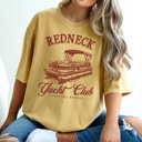 XXL Mustard Redneck Yacht Club Graphic Tee, Summer Tshirt, Lake Day Shirt, Boating Tee