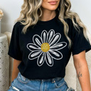 XXL Black Daisy Flower Graphic Tee, Flower Shirt, Boho Tee, Cute Summer Shirt