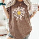 XXL Espresso Daisy Flower Graphic Tee, Flower Shirt, Boho Tee, Cute Summer Shirt