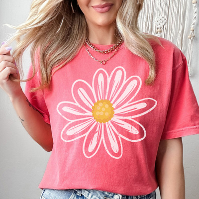 Daisy Flower Graphic Tee, Flower Shirt, Boho Tee, Cute Summer Shirt