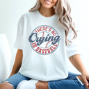 XXL White No Crying In Baseball Graphic Tee, Baseball Shirt, Cute Baseball Mom Tee, Game Day Tee