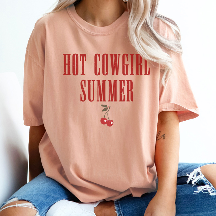 Hot Cowgirl Summer Graphic Tee, Cowboy Shirt, Cowgirl Tee, Summer Graphic Tee, Country Shirt, Concert Tee