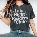 XXL Pepper Late Night Readers Club Graphic Tee, Book Lover Shirt, Reading Shirt, Book Club Tee, Just One More Chapter Tee