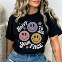  Happy To See Your Face Graphic Tee, Cute Teacher Tee, Back to School Shirt, Positive Tee