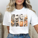 XL White Spooky Watercolor Graphic Tee, Cute Halloween Shirt, Vintage Halloween Tee, Comfort Colors