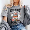 XXL Light Gray Read More Books Graphic Tee, Halloween Shirt, Halloween Teacher Tee, Librarian Shirt, Teacher Shirt