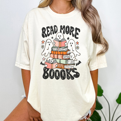 Read More Books Graphic Tee, Halloween Shirt, Halloween Teacher Tee, Librarian Shirt, Teacher Shirt